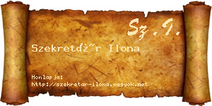 Szekretár Ilona névjegykártya